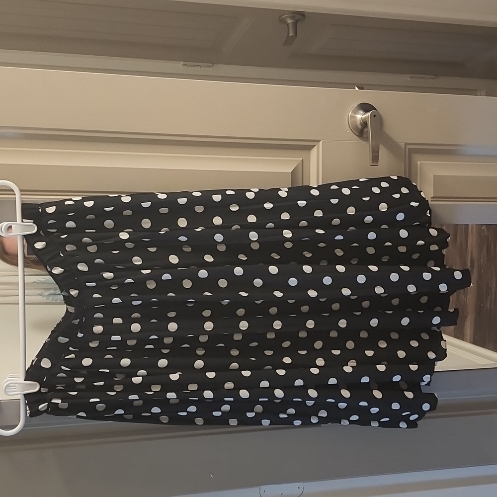 Pleated Polka Dot Skirt